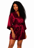 The Sanctuary Satin Robe — Wine