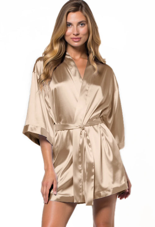 The Sanctuary Satin Robe — Taupe