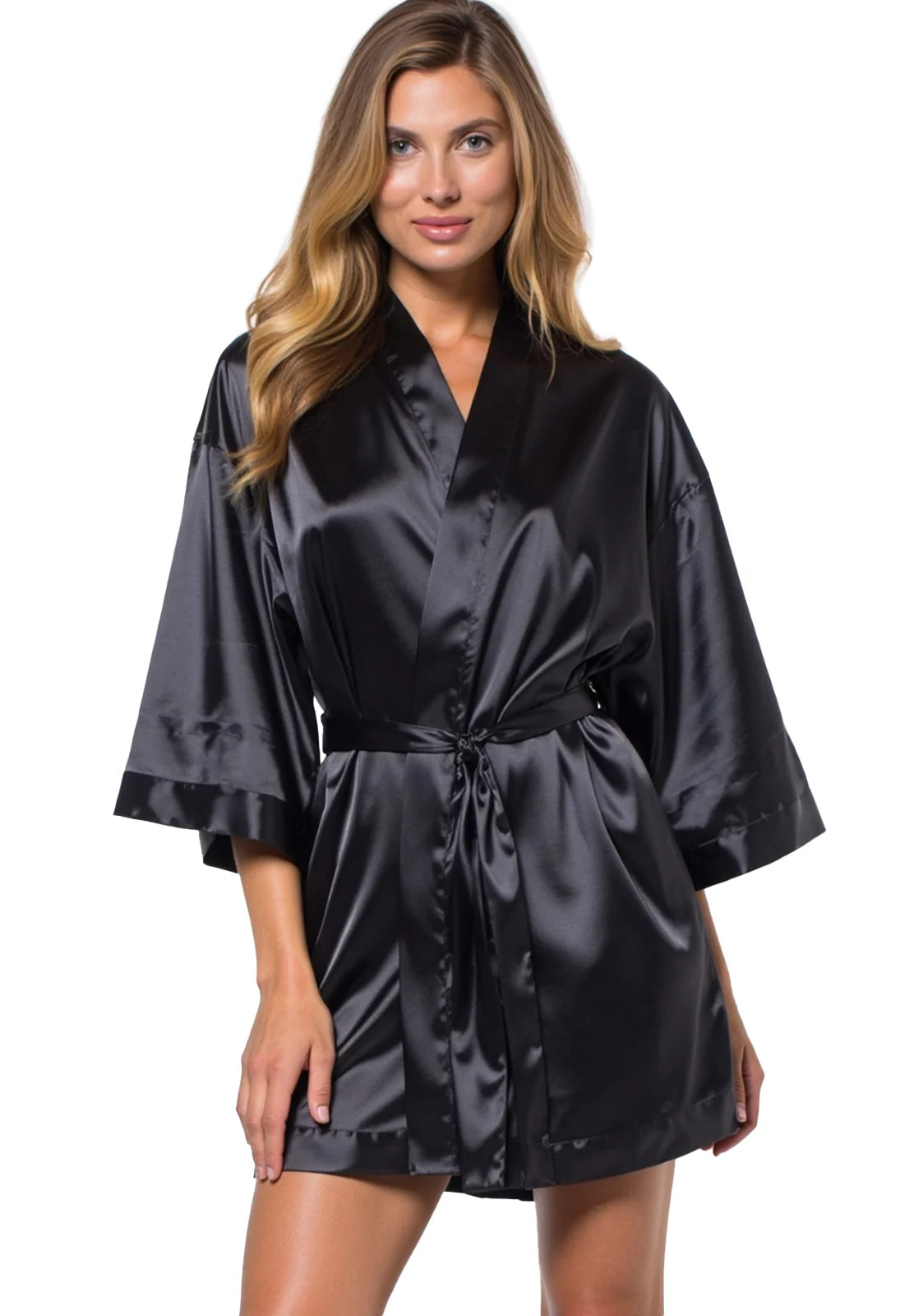 The Sanctuary Satin Robe — Onyx
