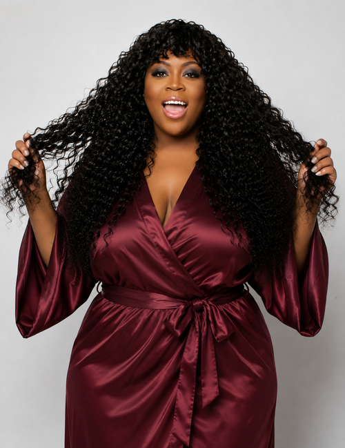 The Sanctuary Satin Robe — Wine